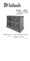 McIntosh ML-4C - Service manual